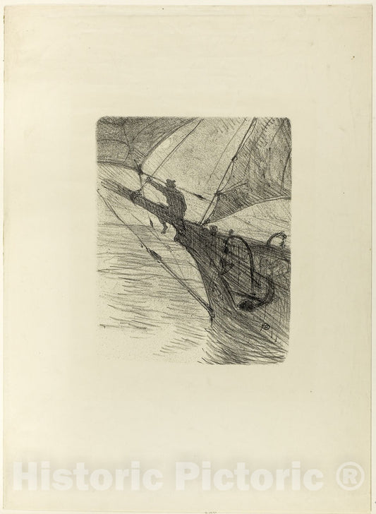 Art Print : At Sea by Night, from Melodies de Desire Dihau, Henri de Toulouse-Lautrec, c.1893, Vintage Wall Decor :
