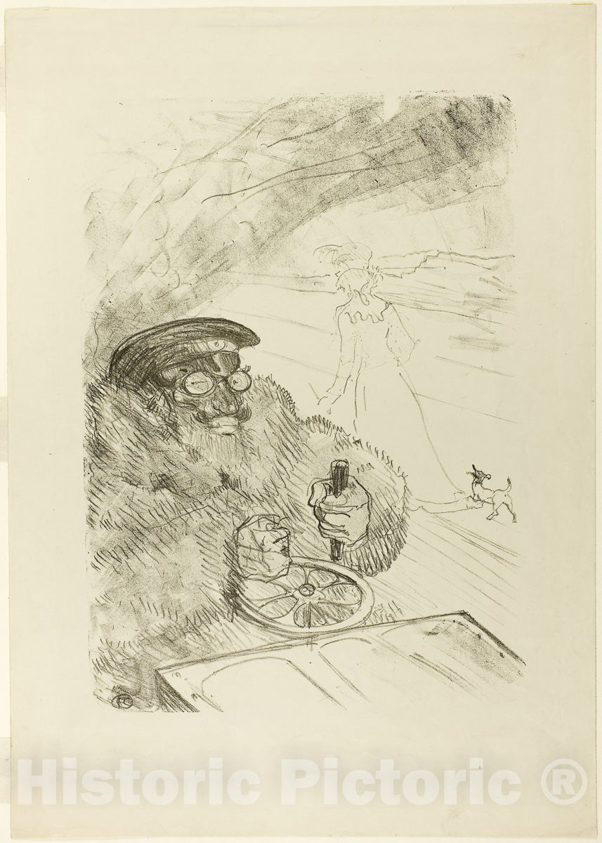 Art Print : The Motorist, Henri de Toulouse-Lautrec, c.1893, Vintage Wall Decor :