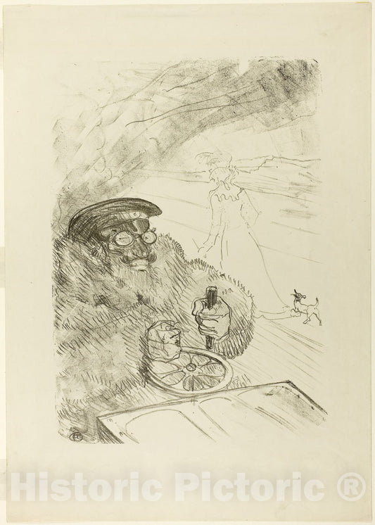 Art Print : The Motorist, Henri de Toulouse-Lautrec, c.1893, Vintage Wall Decor :