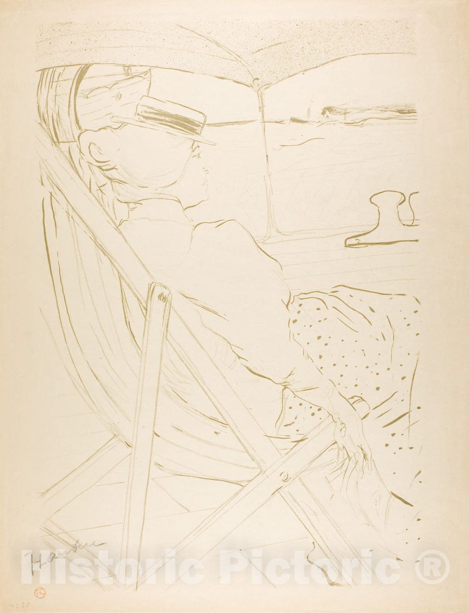 Art Print : The Passenger in Cabin 54Â—A Cruise, Henri de Toulouse-Lautrec, c.1895, Vintage Wall Decor :
