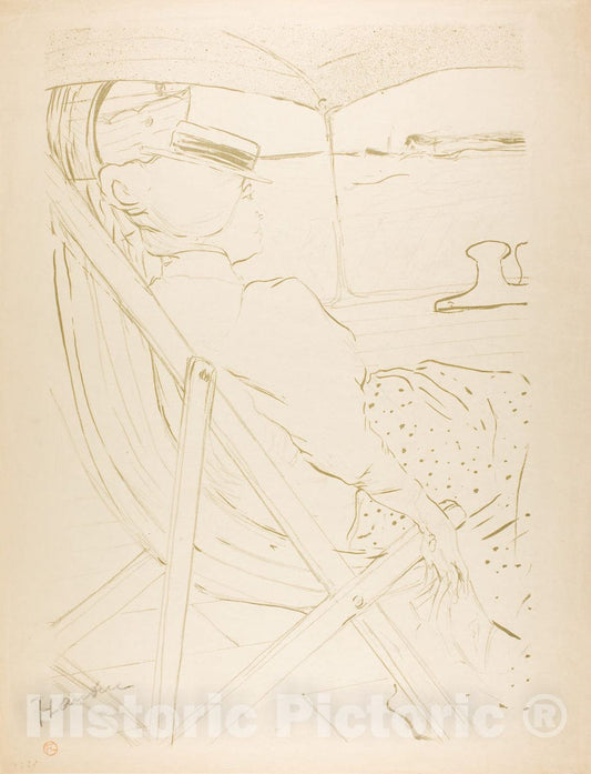 Art Print : The Passenger in Cabin 54Â—A Cruise, Henri de Toulouse-Lautrec, c.1895, Vintage Wall Decor :