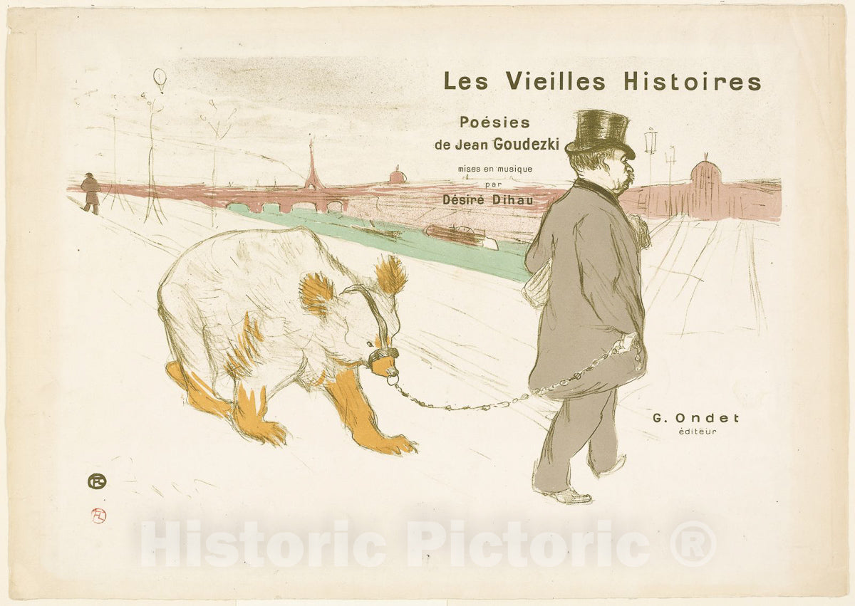Art Print : Cover and Frontispiece to Les Vieilles Histoires, Henri de Toulouse-Lautrec, c 1967, Vintage Wall Decor :