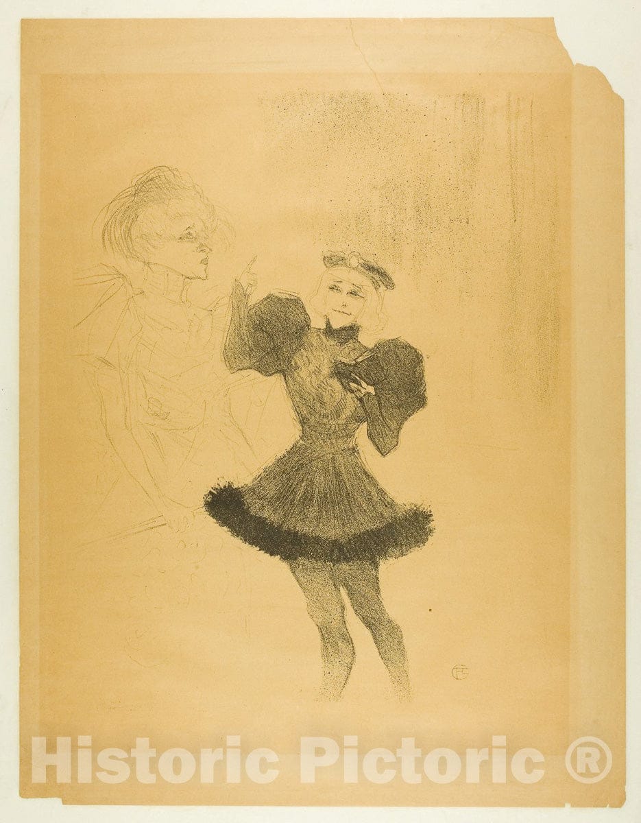 Art Print : Lender and LavalliÃ¨re, in Le Fils de LAretin, Henri de Toulouse-Lautrec, c 1960, Vintage Wall Decor :