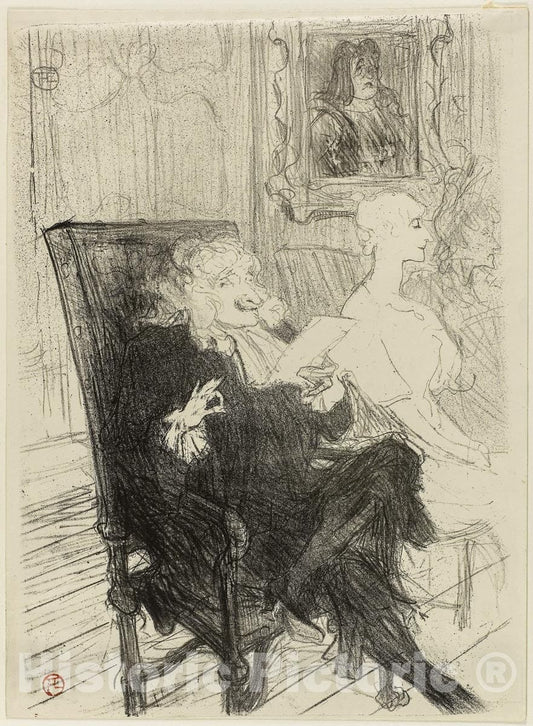 Art Print : Truffier and Moreno, in Les Femmes Savantes, Henri de Toulouse-Lautrec, c.1962, Vintage Wall Decor :