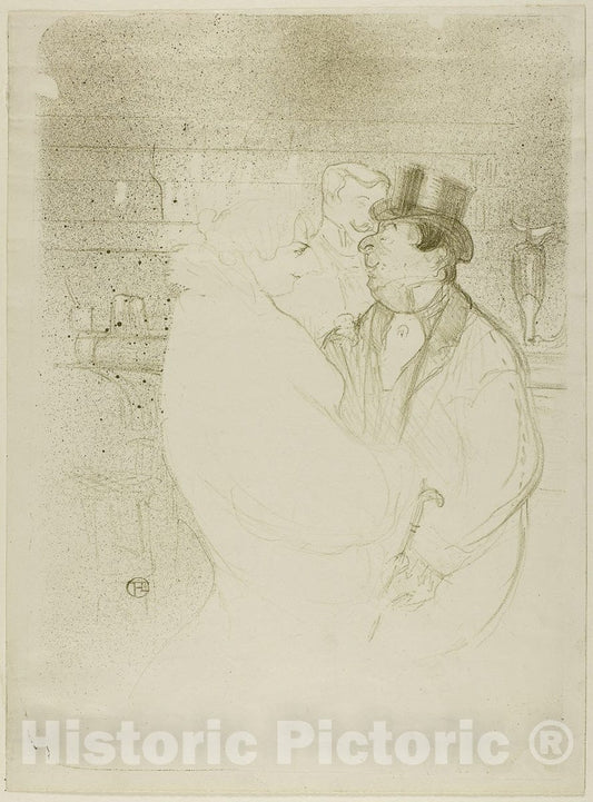 Art Print : Ida Heath at the Bar, Henri de Toulouse-Lautrec, c 1965, Vintage Wall Decor :