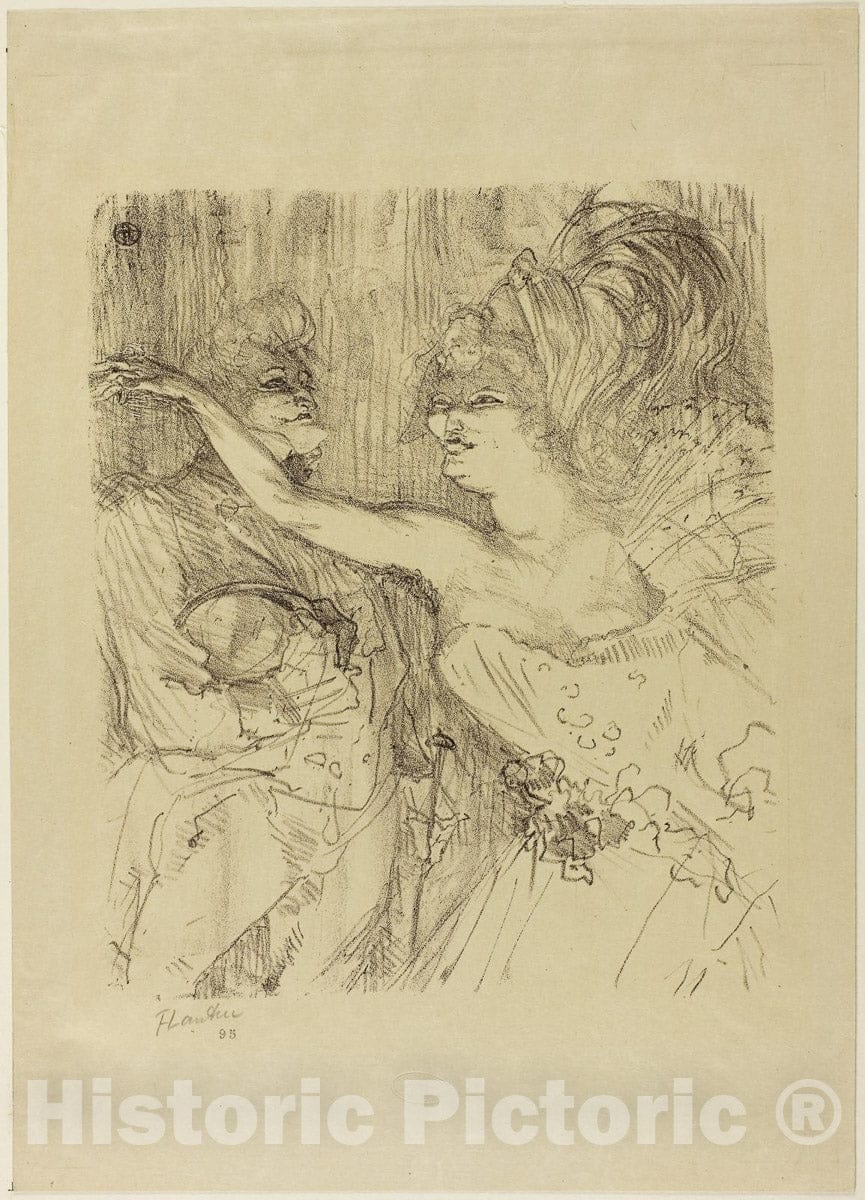Art Print : Guy and Mealy, in "Paris qui Marche", Henri de Toulouse-Lautrec, c 1897, Vintage Wall Decor :