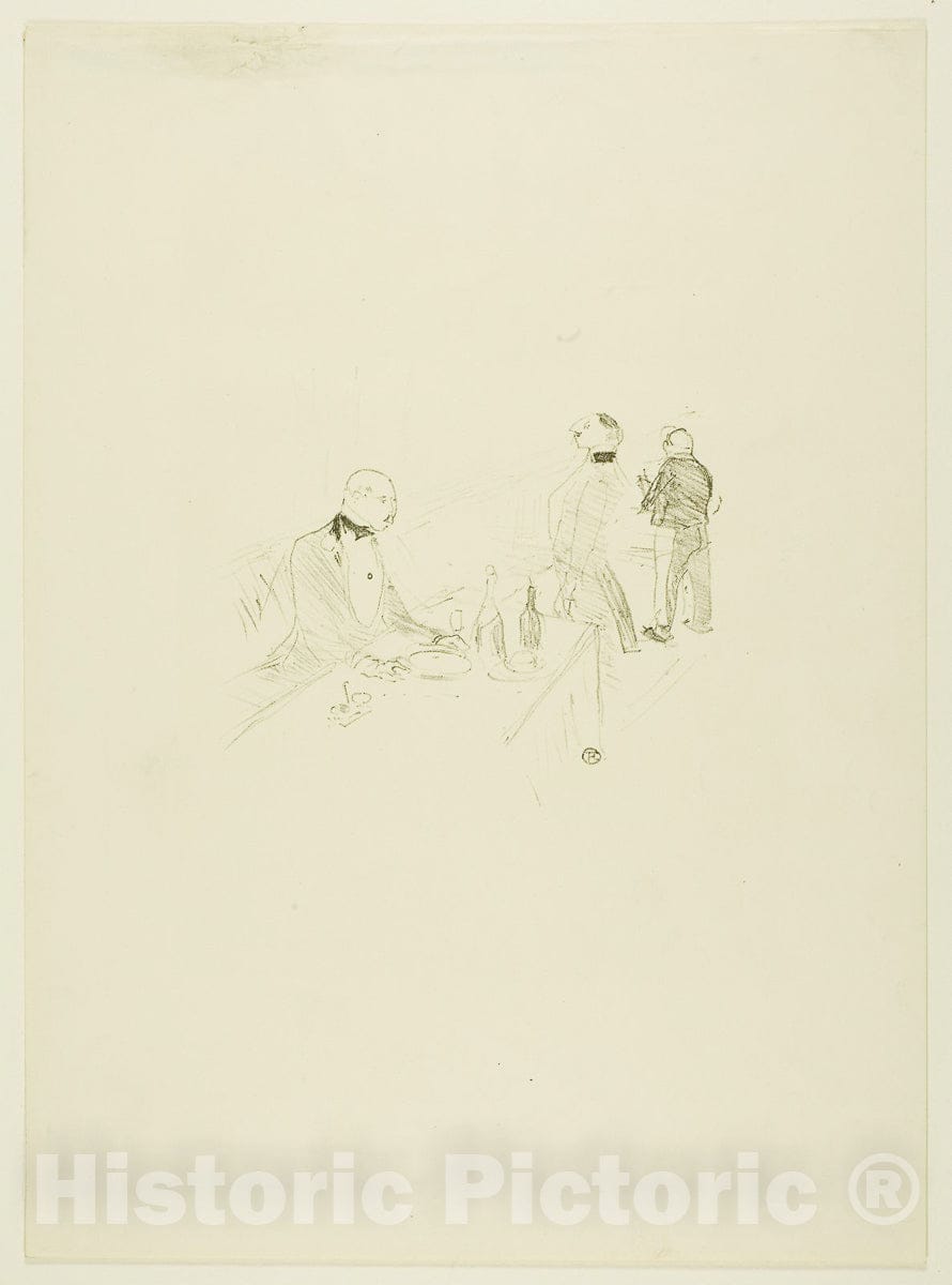 Art Print : At the Maison dOr, Henri de Toulouse-Lautrec, c 1965, Vintage Wall Decor :