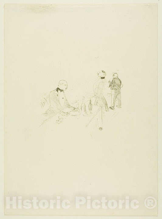 Art Print : At the Maison dOr, Henri de Toulouse-Lautrec, c 1965, Vintage Wall Decor :