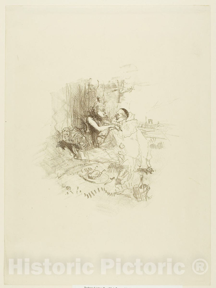 Art Print : Picnic, Henri de Toulouse-Lautrec, c 1974, Vintage Wall Decor :