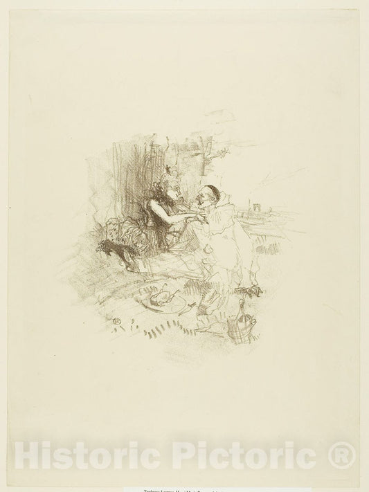 Art Print : Picnic, Henri de Toulouse-Lautrec, c 1974, Vintage Wall Decor :