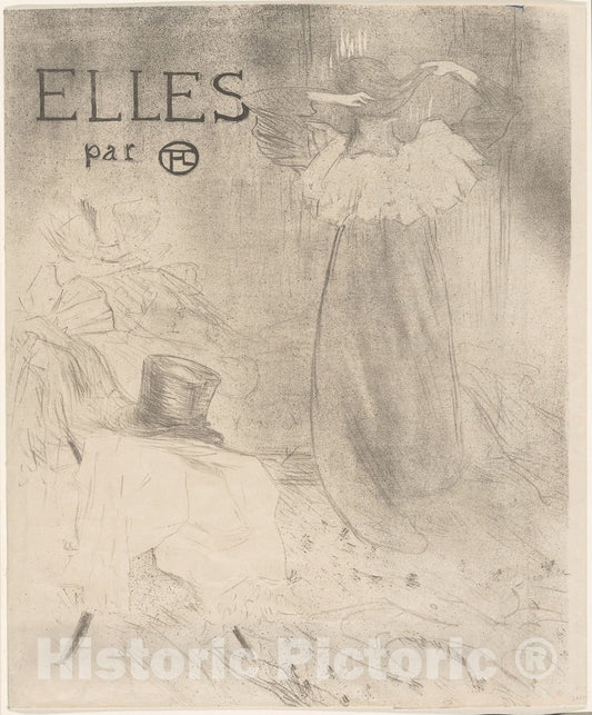 Art Print : Cover for Elles, Henri de Toulouse-Lautrec, c 1974, Vintage Wall Decor :