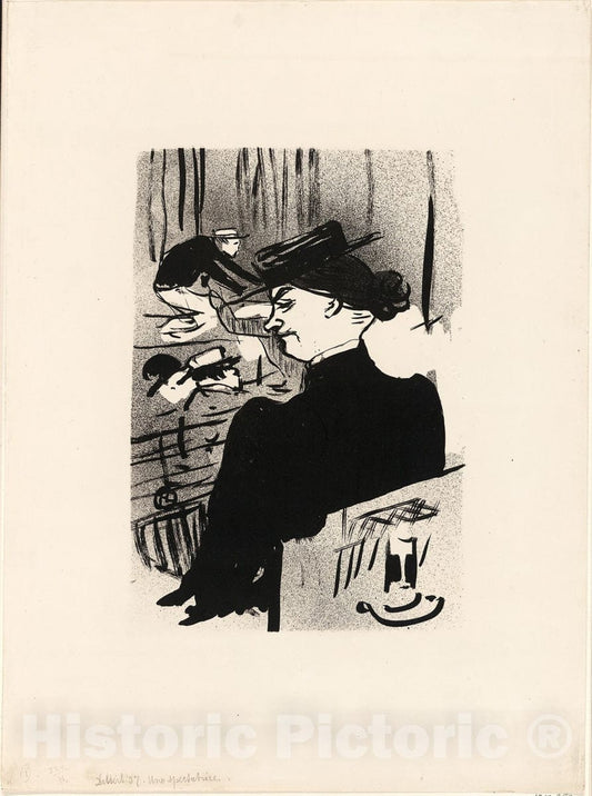 Art Print : A Spectator, from Le Cafe-Concert, Henri de Toulouse-Lautrec, c 1931, Vintage Wall Decor :