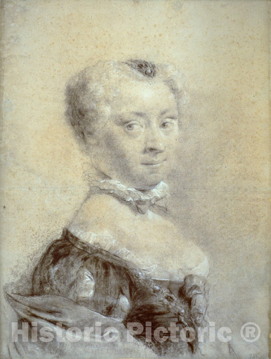Art Print : Portrait of Sophie Juliane von der Schulenburg, Giovanni Battista Piazzetta, c 1744, Vintage Wall Decor :