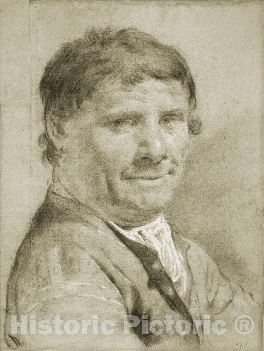 Art Print : Portrait of a Man, Giovanni Battista Piazzetta, c.1848, Vintage Wall Decor :