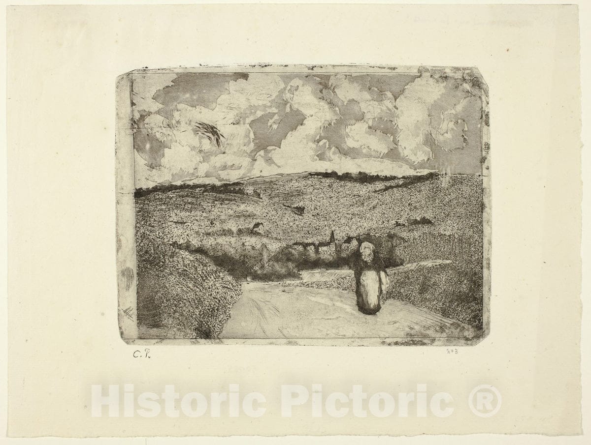 Art Print : The Woman on the Road, Camille Pissarro, c 1936, Vintage Wall Decor :