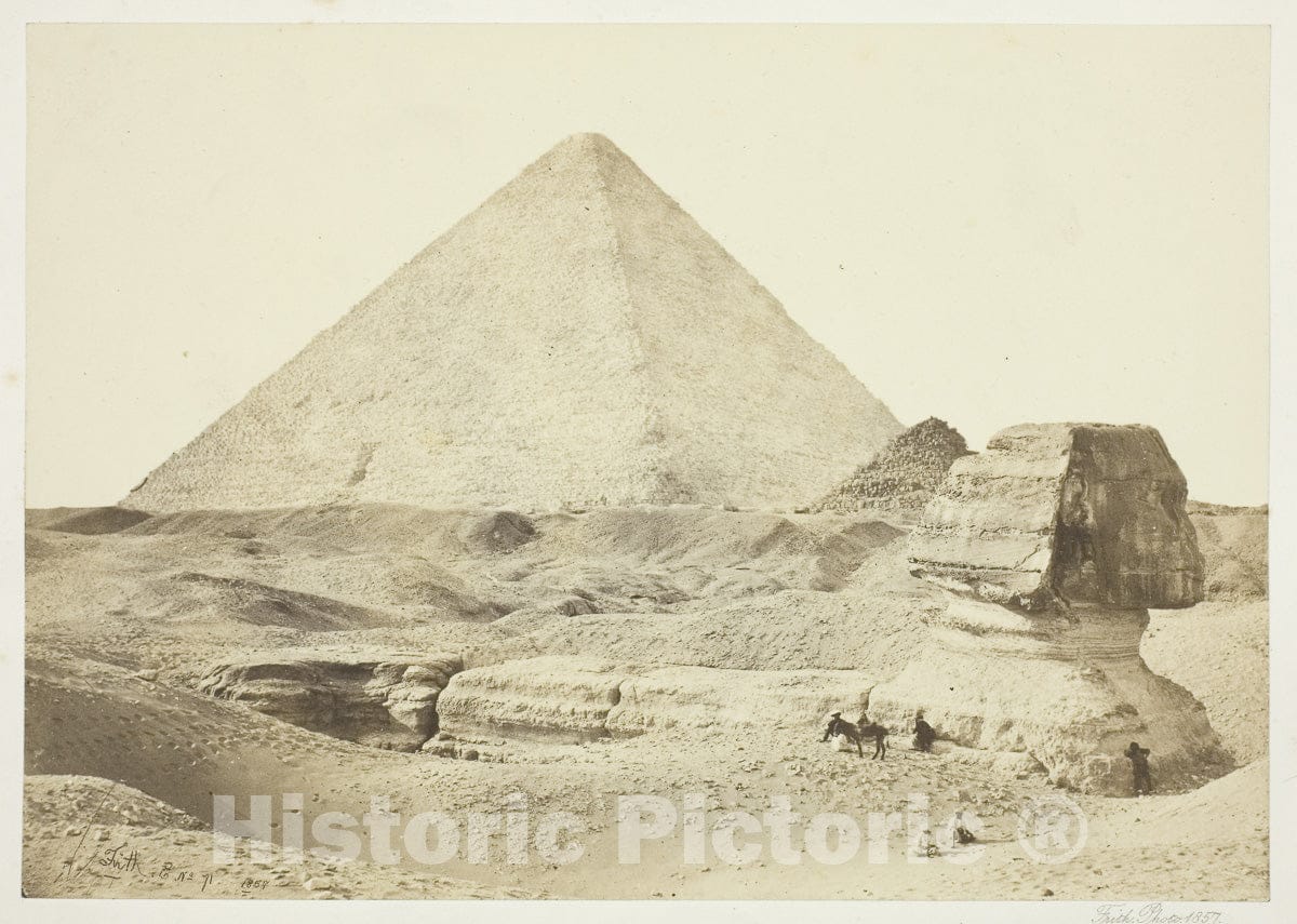 Art Photo : The Sphynx and Great Pyramid, Francis Frith, c 1873, Vintage Wall Decor :