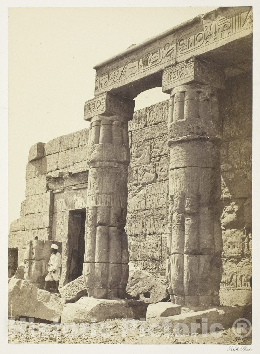 Art Photo : Portico of the Temple of Goorneh, Francis Frith, c.1877, Vintage Wall Decor :