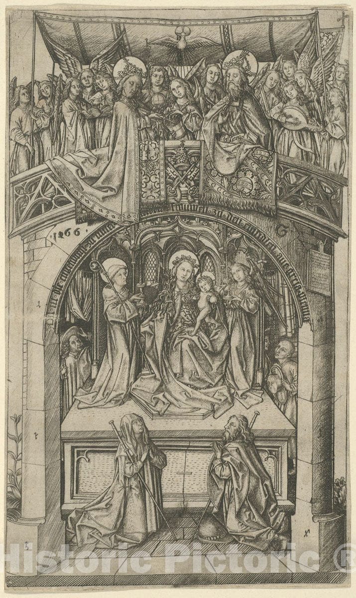Art Print : The Large Einsiedeln Madonna, Master E.S., c.1519, Vintage Wall Decor :