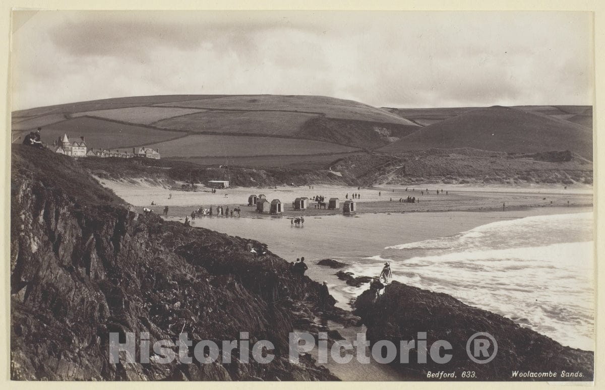 Art Photo : Woolacombe Sands, Francis Bedford, c 1883, Vintage Wall Decor :