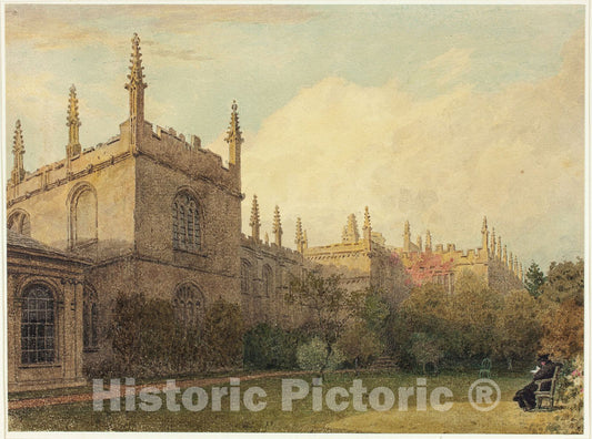 Art Print : University Buildings from Exeter College Gardens, Frederick MacKenzie, c 1931, Vintage Wall Decor :