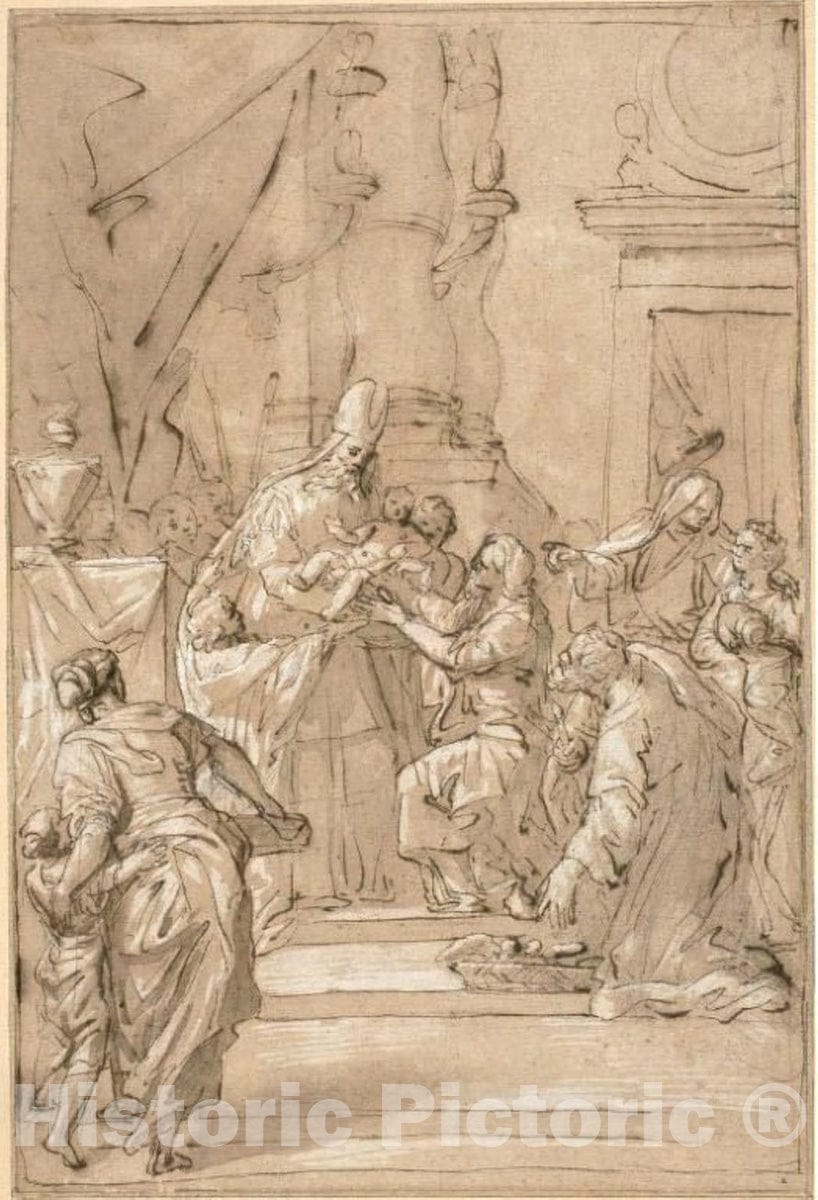 Art Print : Presentation in the Temple, Pietro Antonio di Pietri, c.1645, Vintage Wall Decor :