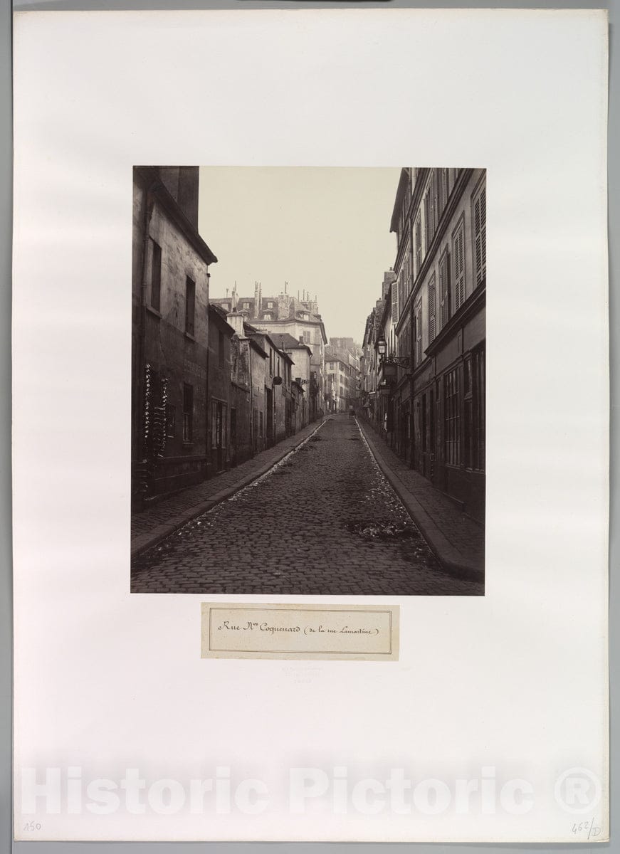 Photo Print : Charles Marville - Rue Neuve-Coquenard (from The Rue Lamartine) : Vintage Wall Art