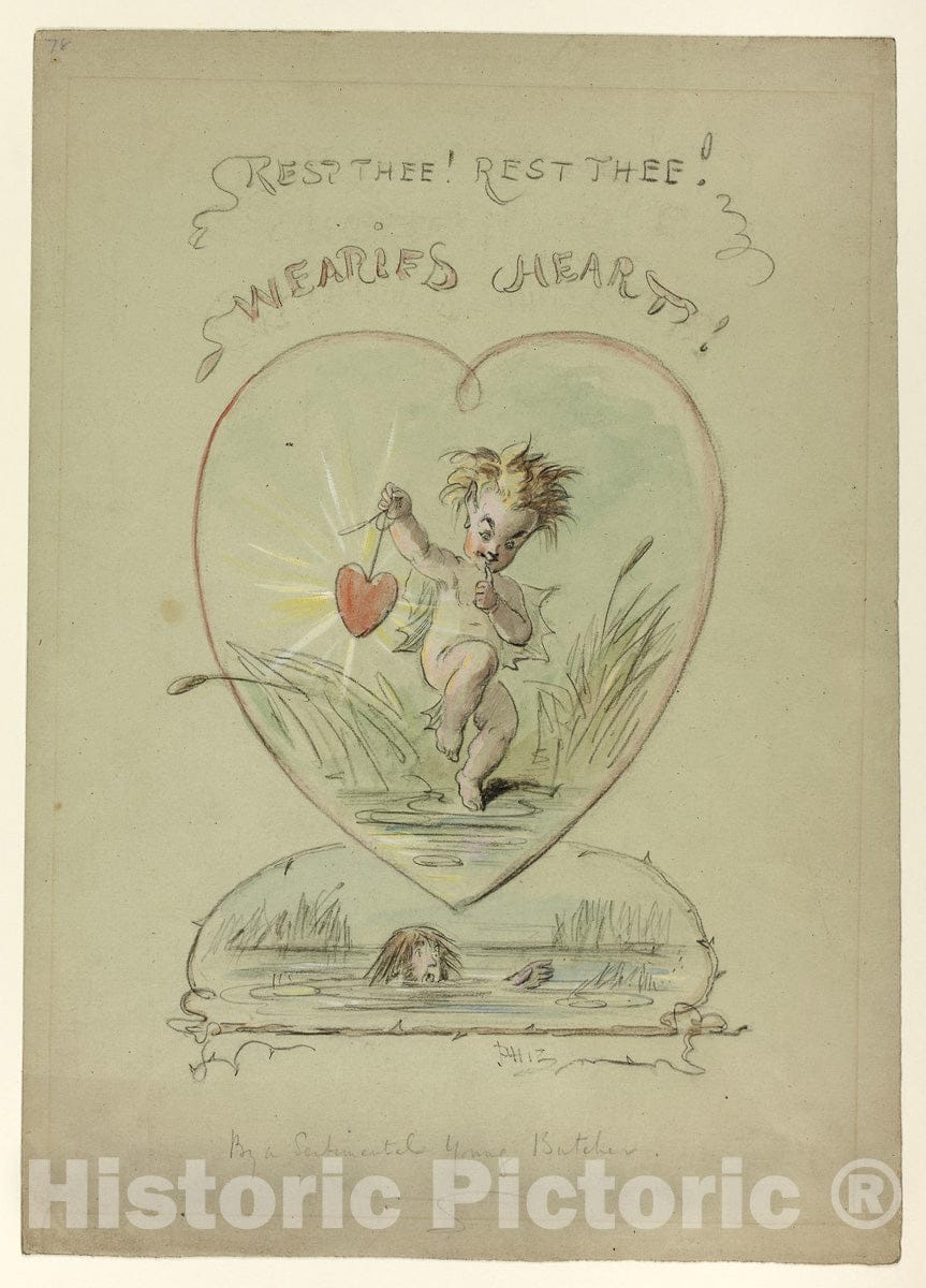 Art Print : Rest Thee! Rest Thee! Wearied Heart!, Hablot Knight Browne, c.1961, Vintage Wall Decor :