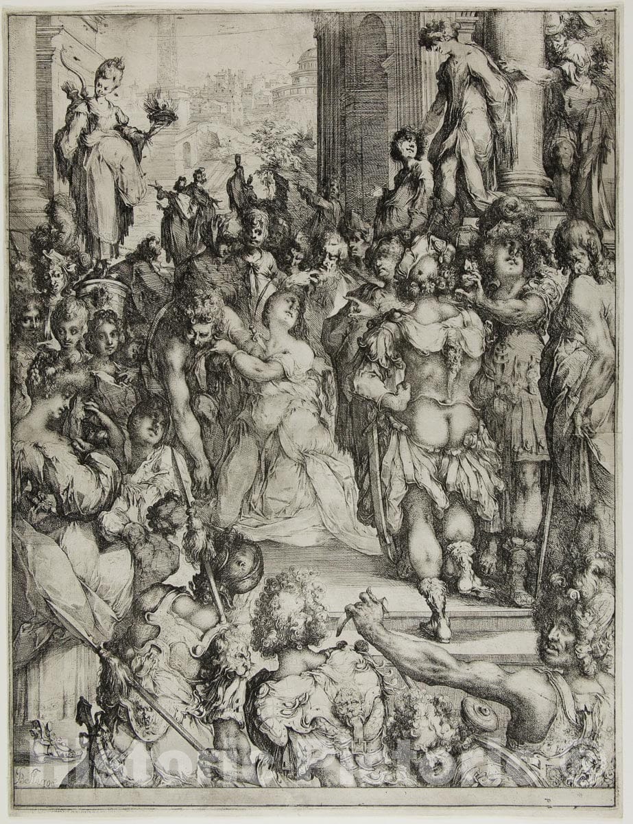 Art Print : The Martyrdom of Saint Lucy, Jacques Bellange, c 1887, Vintage Wall Decor :