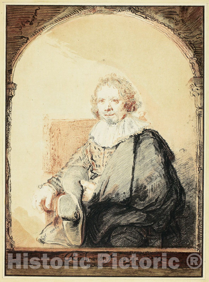 Art Print : Portrait of a Man in an Arm Chair, Christian Josi, c 1821, Vintage Wall Decor :