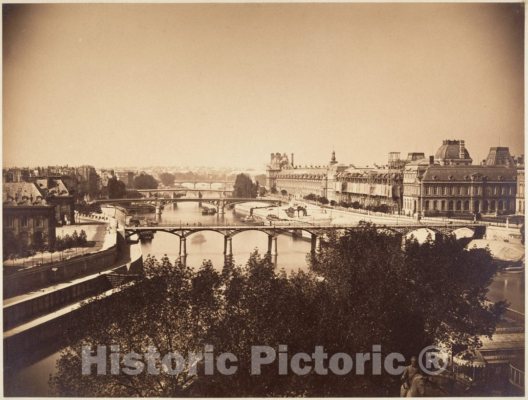 Photo Print : Gustave Le Gray - View of The Seine, Paris : Vintage Wall Art