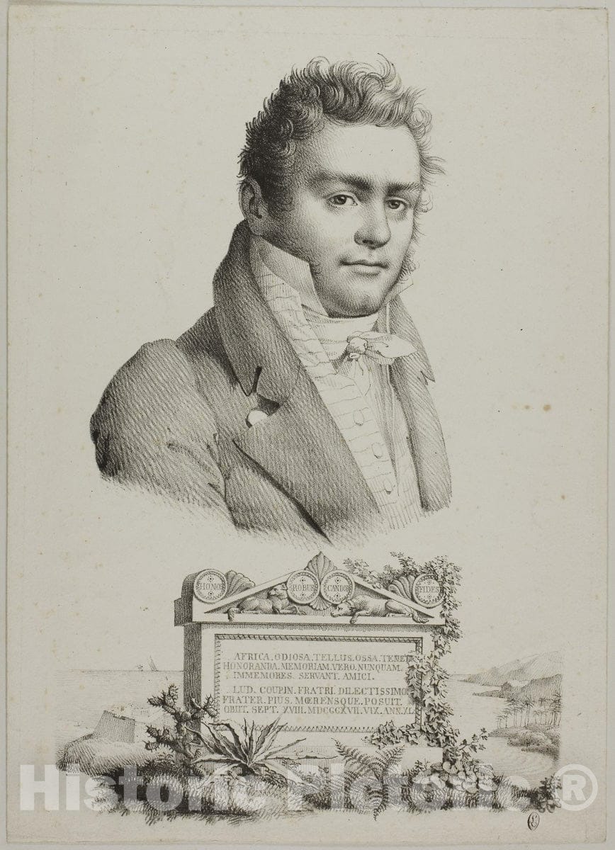 Art Print : Portrait of the Artists Brother, Marie Philippe Coupin de La Couperie, c 1800, Vintage Wall Decor :