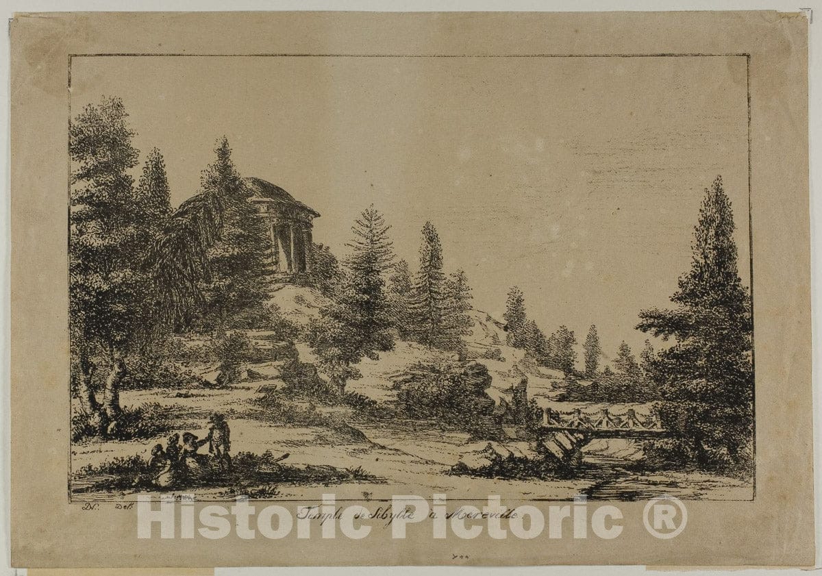Art Print : Temple of Sibyl in Mereville, Dominique-Vivant Denon, c.1905, Vintage Wall Decor :