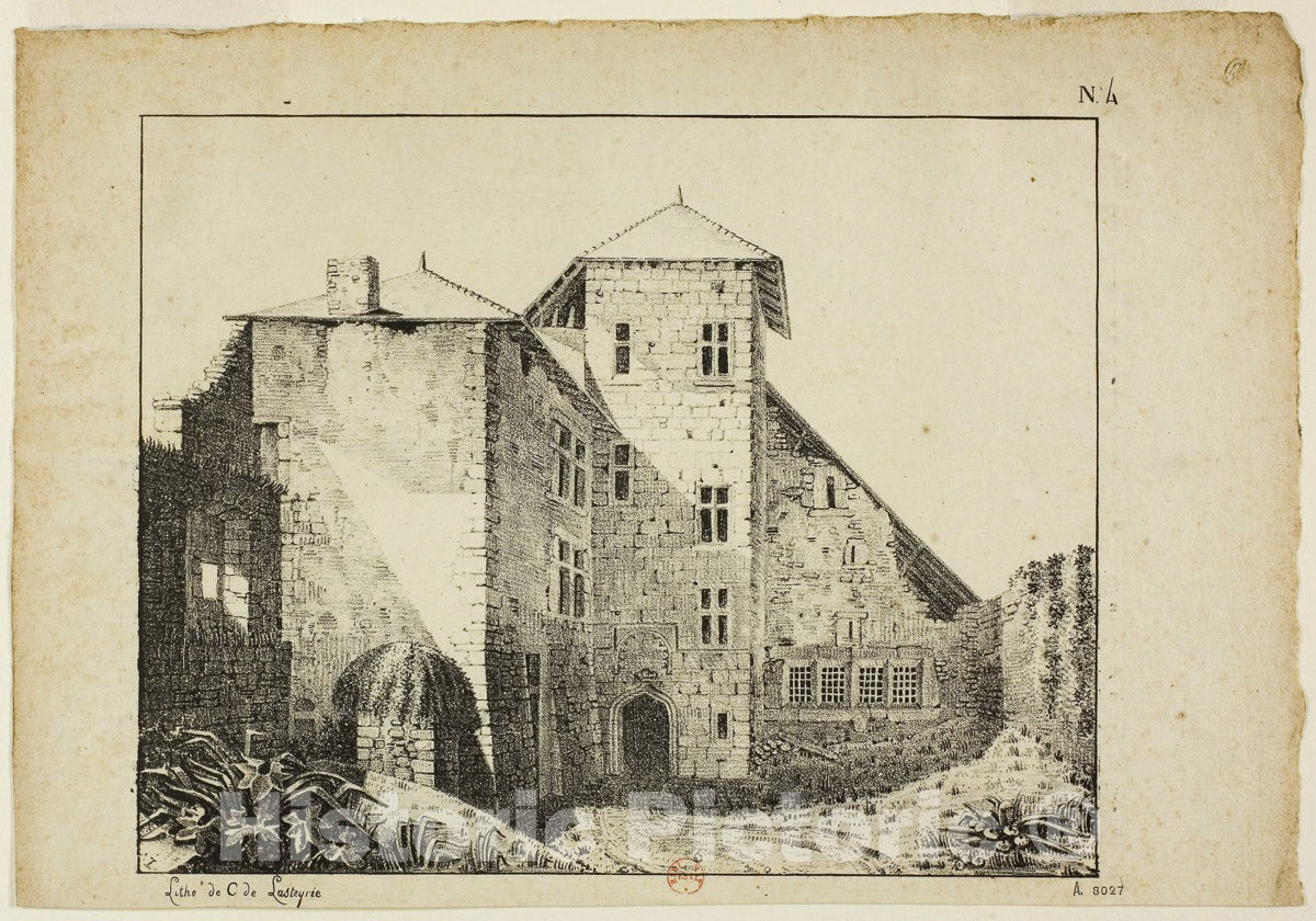 Art Print : Tivoli, plate four from Views and Buildings of Italy, Lameau, c 1884, Vintage Wall Decor :