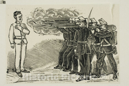 Art Print : Execution by Firing Squad, Jose Guadalupe Posada, c.1892, Vintage Wall Decor :