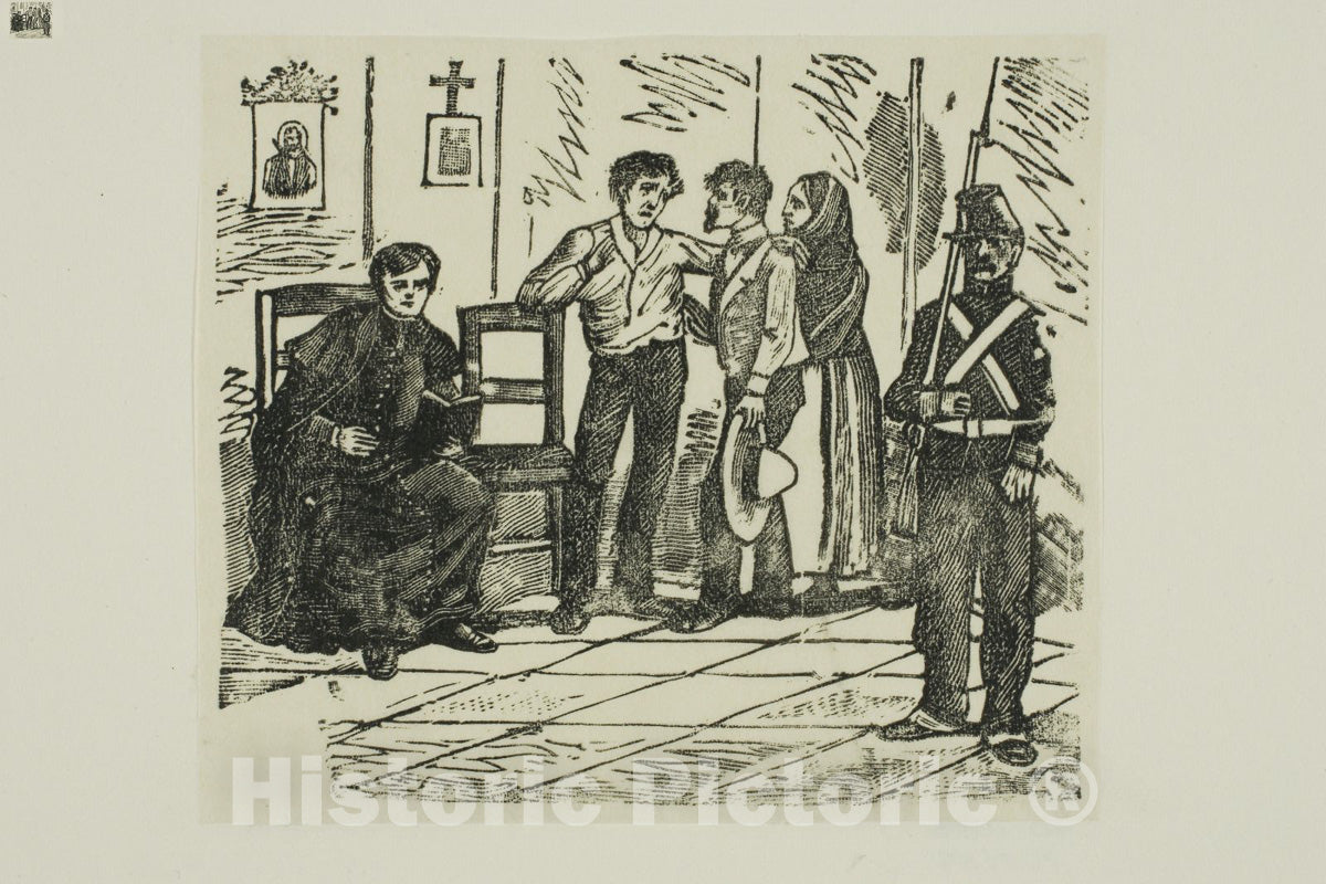 Art Print : Corrido:The Death Room of a Sentenced Man, Jose Guadalupe Posada, c 1850, Vintage Wall Decor :