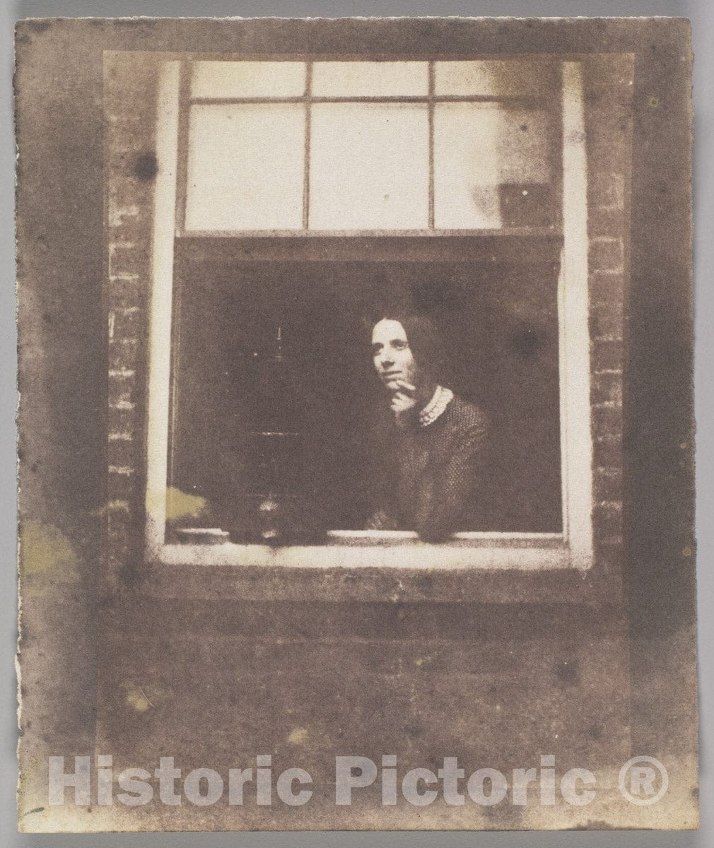 Photo Print : Calvert Richard Jones - Lady in Open Window with Bird Cage : Vintage Wall Art