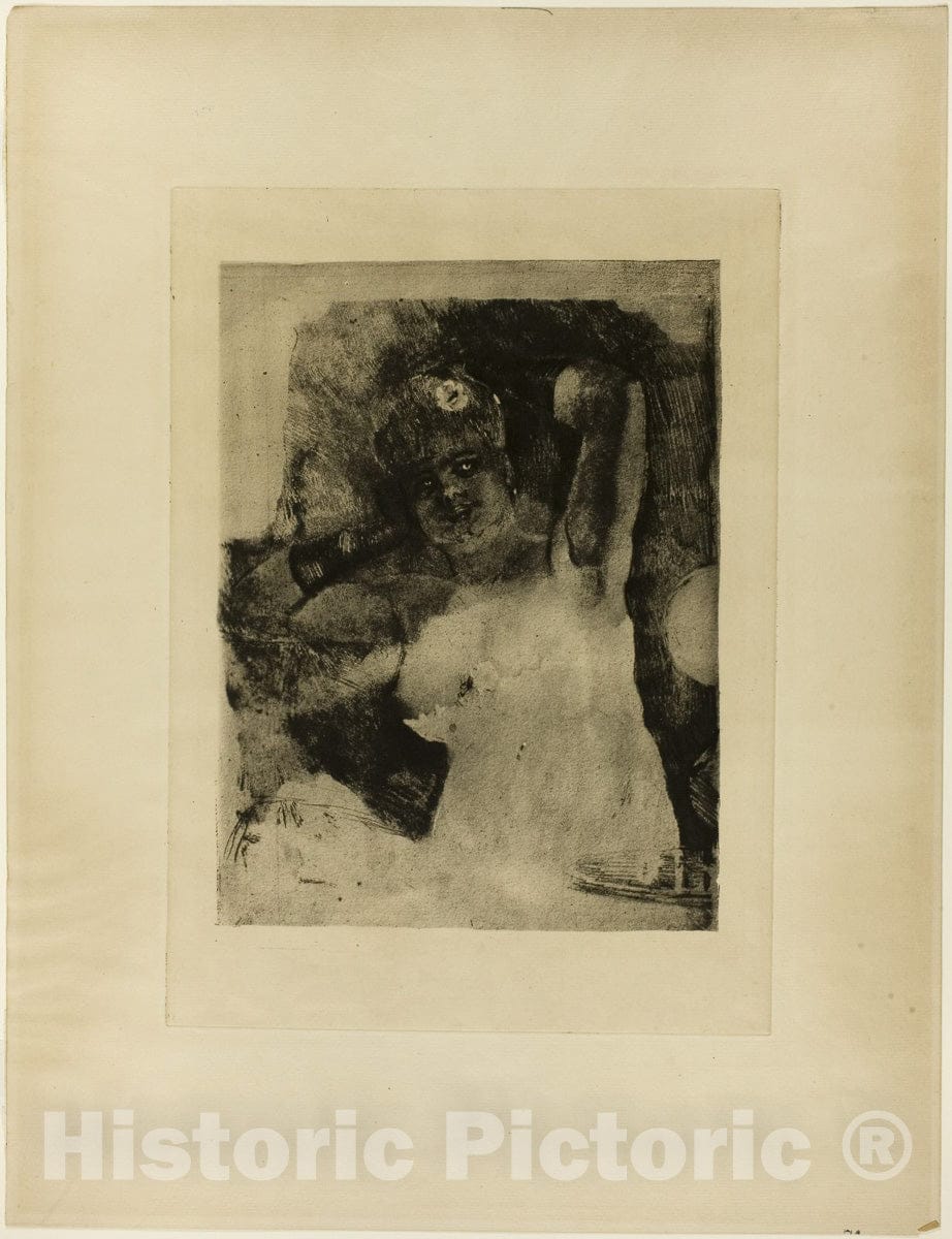 Art Print : Woman with a Carcel Lamp, Felicien Rops, c.1888, Vintage Wall Decor :