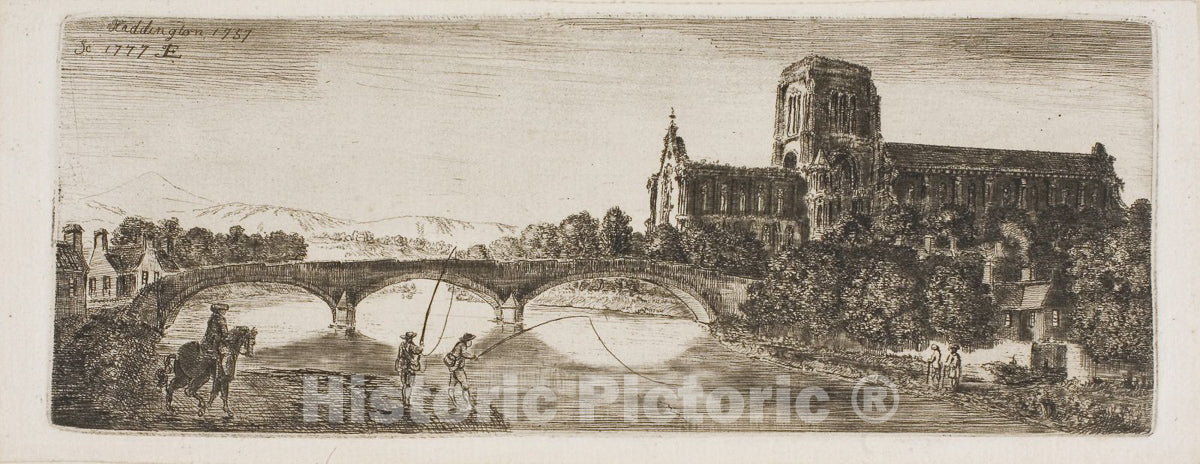 Art Print : Haddington, John Clerk of Eldin, c.1780, Vintage Wall Decor :