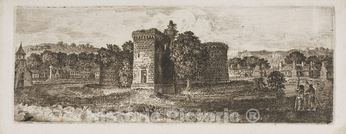 Art Print : Rothesay Castle, John Clerk of Eldin, c 1863, Vintage Wall Decor :