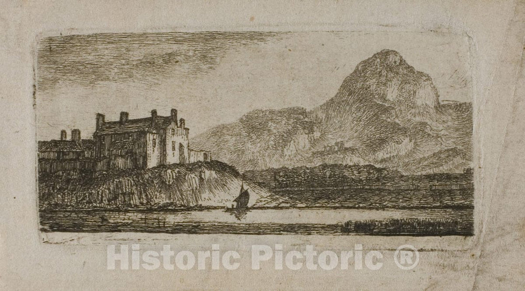 Art Print : Arthurs Seat, John Clerk of Eldin, c 1867, Vintage Wall Decor :