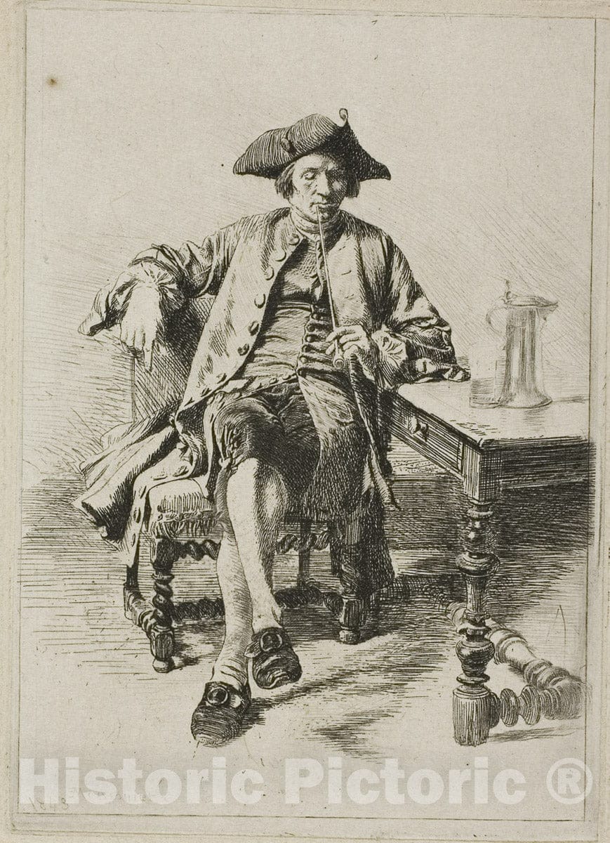 Art Print : The Grand Smoker, Jean Louis Ernest Meissonier, c 1864, Vintage Wall Decor :