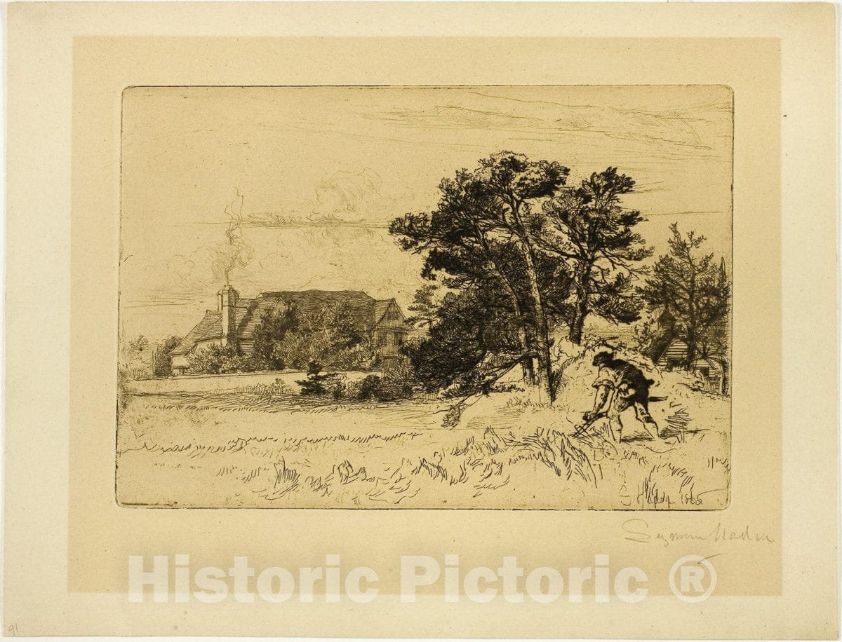 Art Print : Old Willesley House, Francis Seymour Haden, c.1766, Vintage Wall Decor :