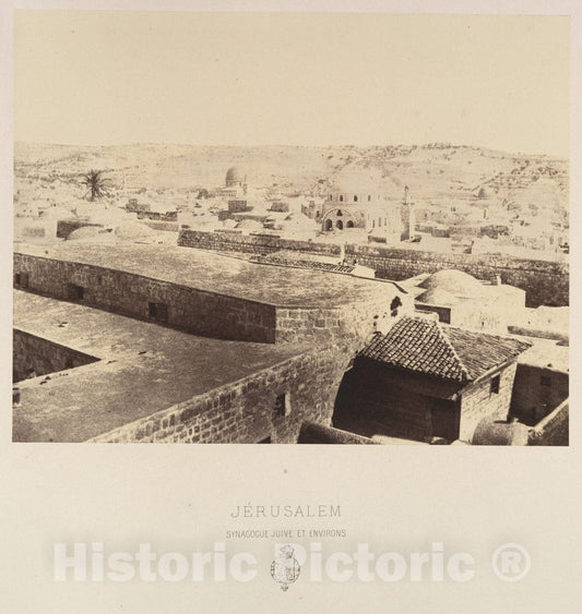 Photo Print : Louis de Clercq - Jérusalem. Synagogue juive et Environs : Vintage Wall Art