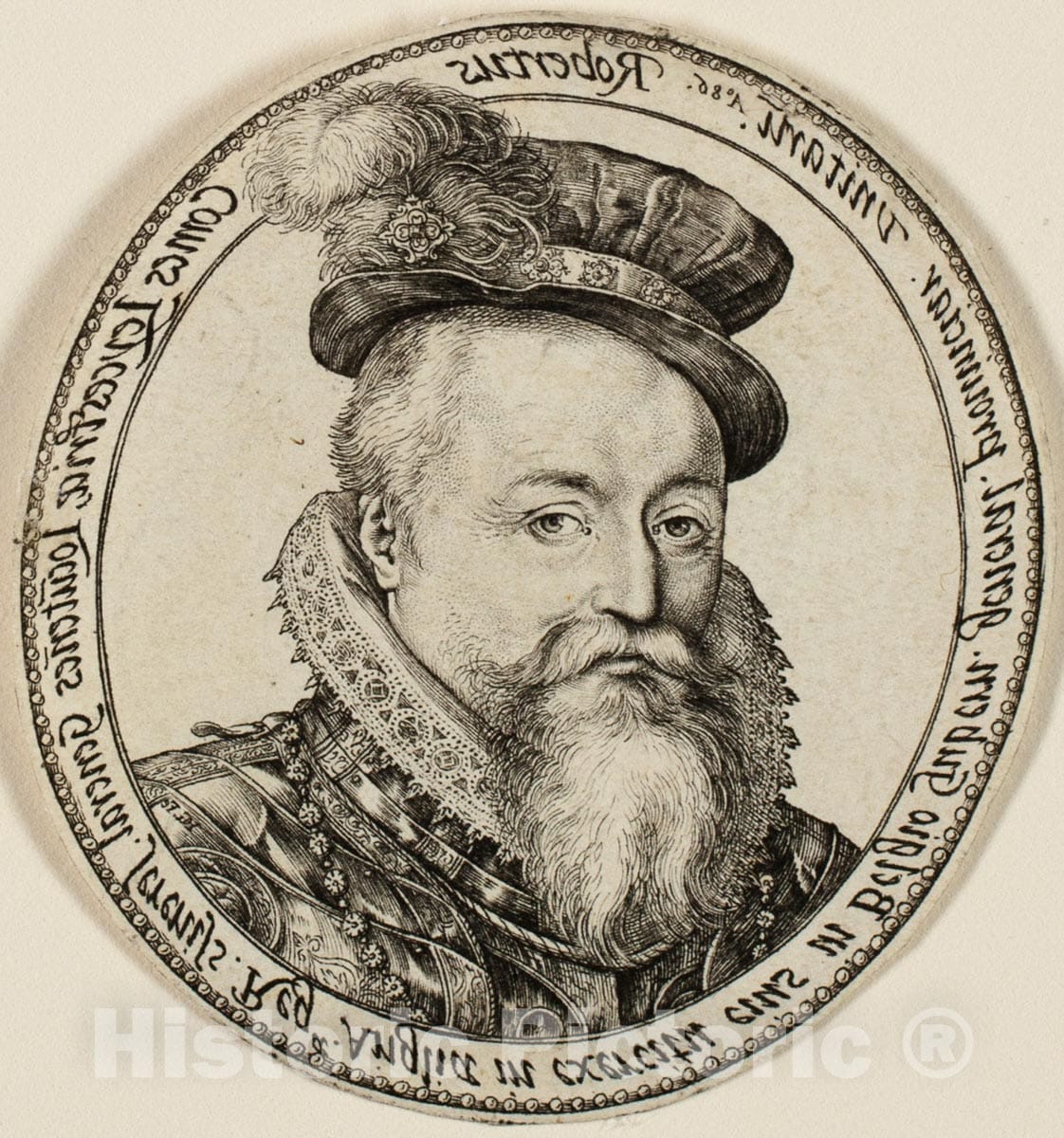 Art Print : Earl of Leicester, English Nobleman, Governor-General of the United Provinces , Hendrick Goltzius, c.1499, Vintage Wall Decor :