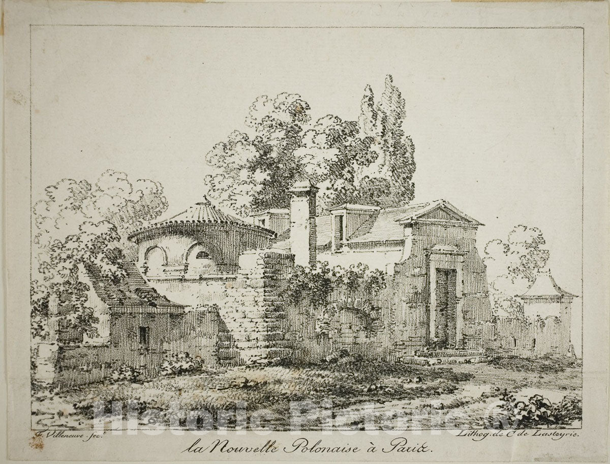 Art Print : The New Polish in Paris, Louis Jules Frederic Villeneuve, c.1817, Vintage Wall Decor :