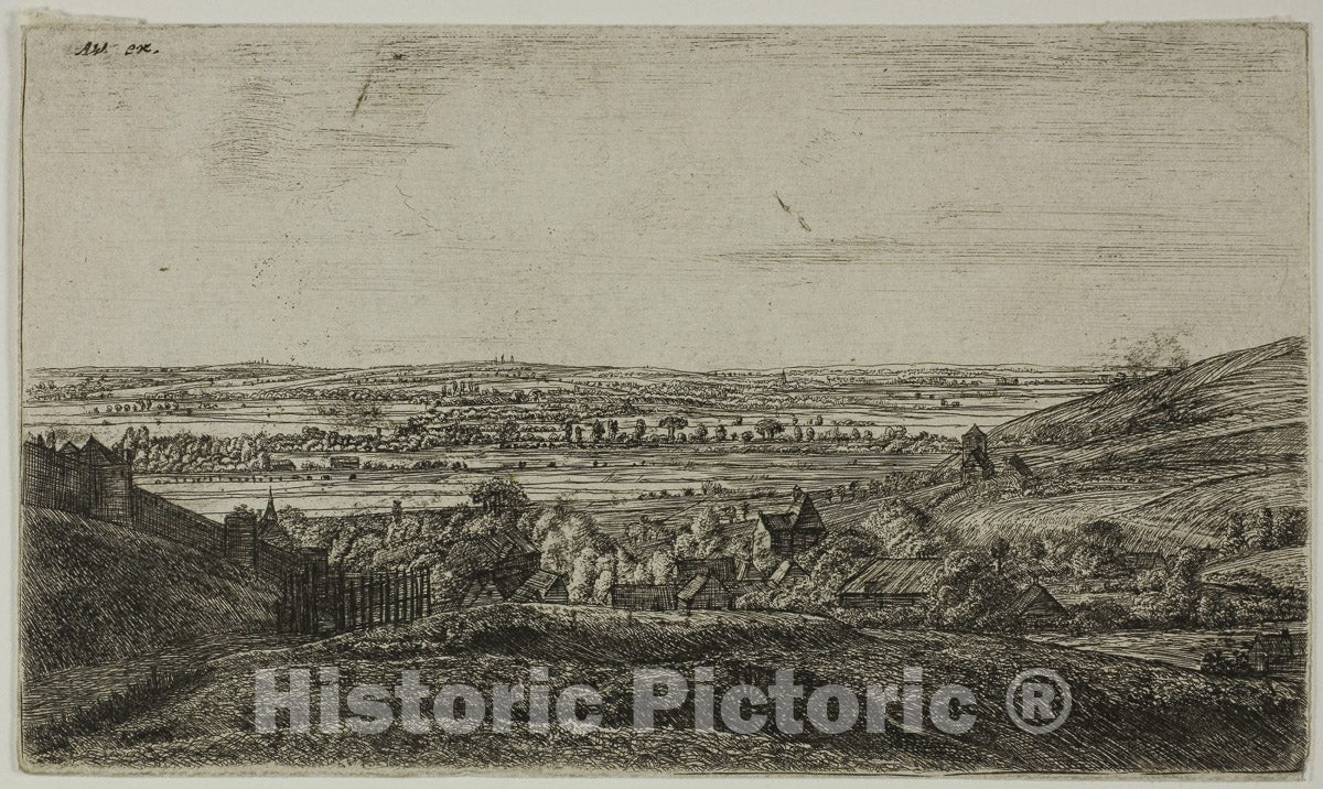 Art Print : A Town in a Valley, Anthonie Waterloo, c.1911, Vintage Wall Decor :