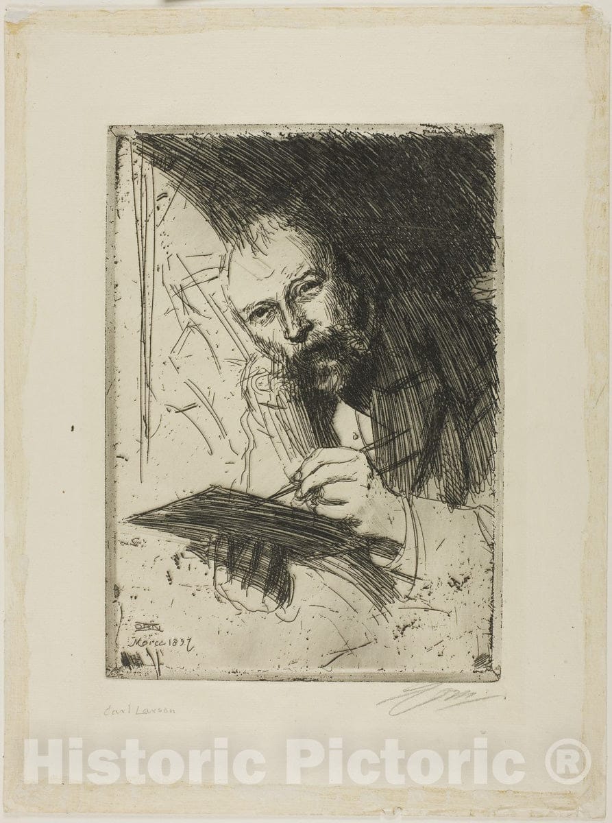 Art Print : Carl Larsson, Anders Zorn, c 1899, Vintage Wall Decor :