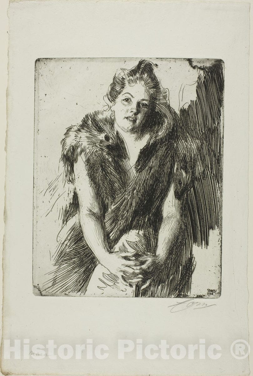 Art Print : Maja von Heijne, Anders Zorn, c 1912, Vintage Wall Decor :