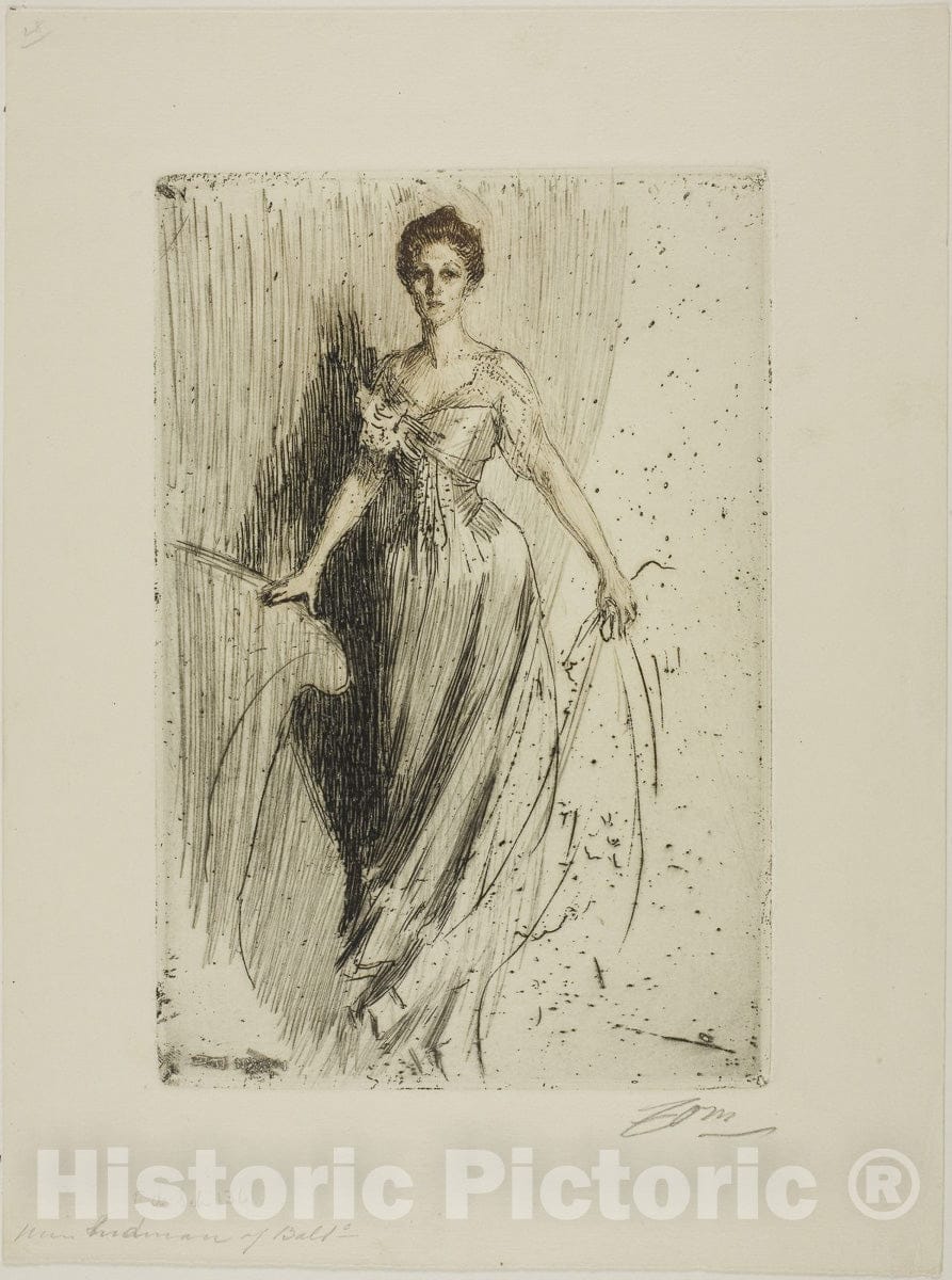 Art Print : Miss Lurman, Anders Zorn, c.1843, Vintage Wall Decor :