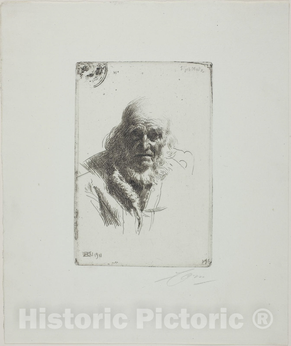 Art Print : Djos Mats, Anders Zorn, c 1913, Vintage Wall Decor :